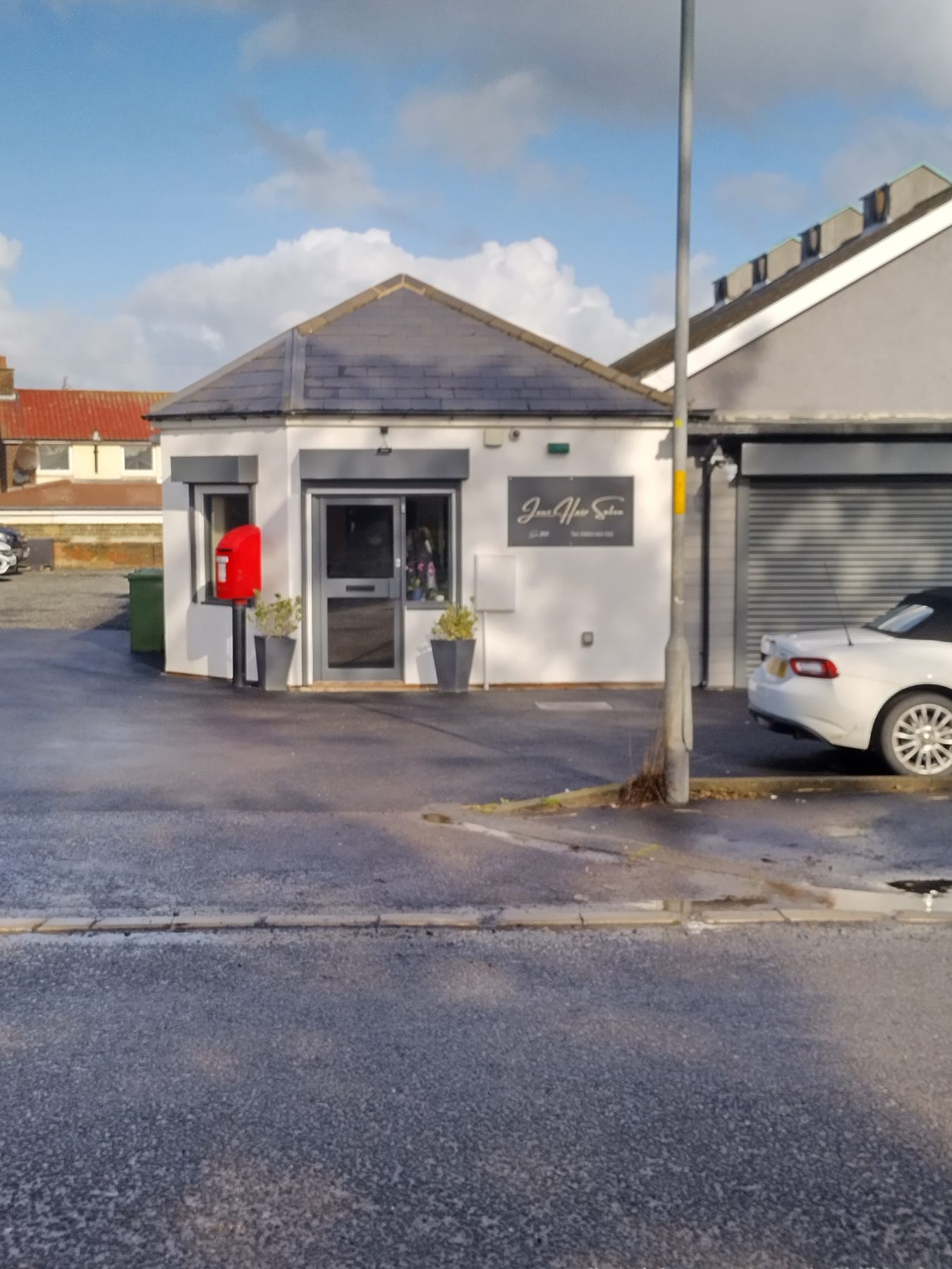 The salon seen from across Grange Road