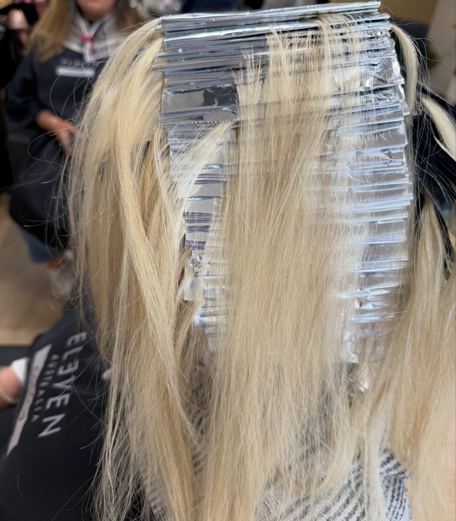 Full head of foils in progress at the backwash